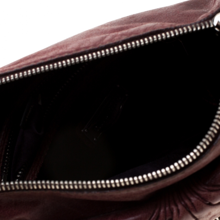 Pre Owned Miu Miu Burgundy Leather Crossbody Bag
