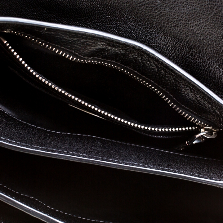 Pre Owned Miu Miu Black Leather Double Turnlock Crossbody Bag