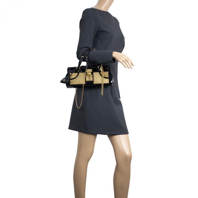 Pre Owned Miu Miu Black and Gold Framed Clutch