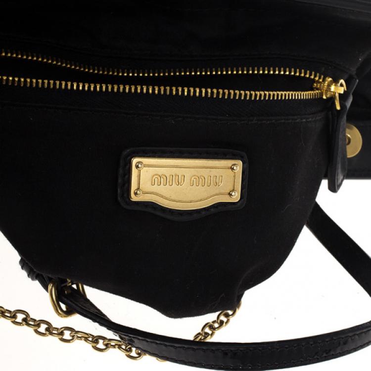 Pre Owned Miu Miu Black and Gold Framed Clutch