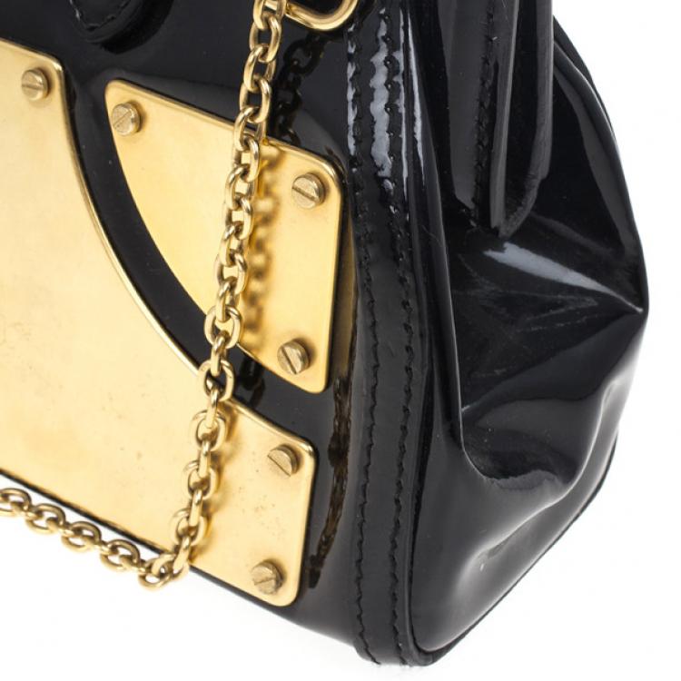 Pre Owned Miu Miu Black and Gold Framed Clutch