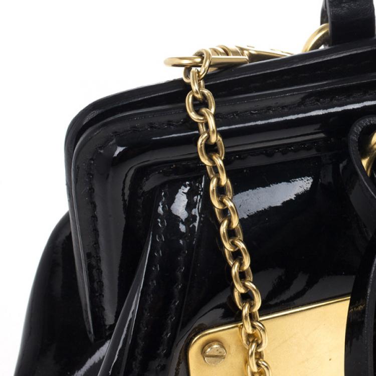 Pre Owned Miu Miu Black and Gold Framed Clutch