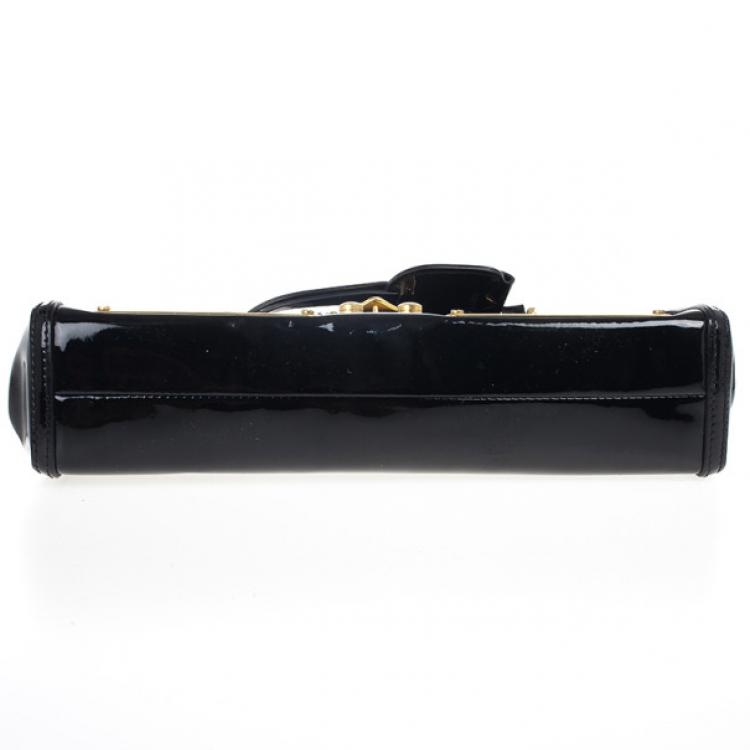 Pre Owned Miu Miu Black and Gold Framed Clutch