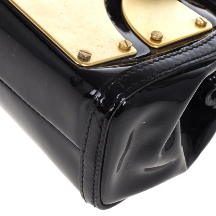 Pre Owned Miu Miu Black and Gold Framed Clutch