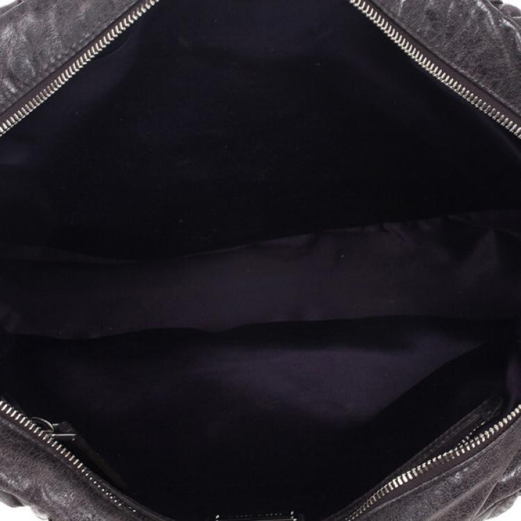 Pre Owned Miu Miu Graphite Matelasse Leather Tote