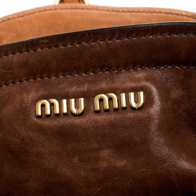 Pre Owned Miu Miu Multicolor Nappa Leather Large Hobo