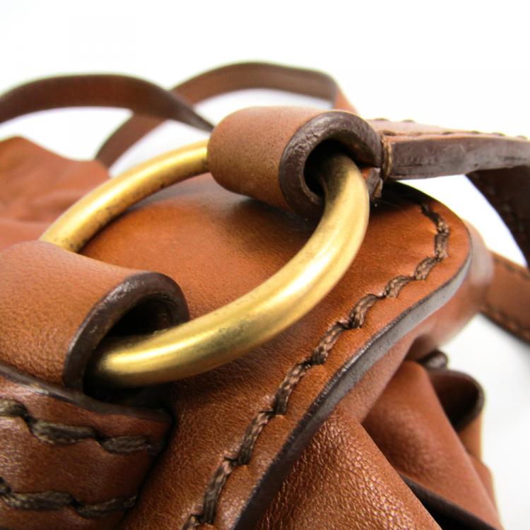 Pre Owned Miu Miu Brown Leather Tote Bag