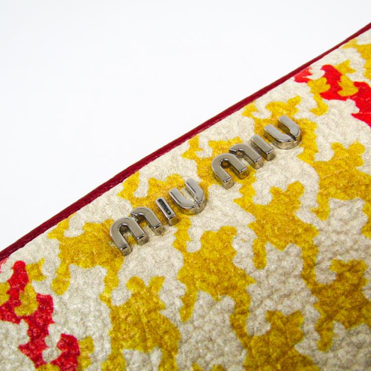 Pre Owned Miu Miu Red/Yellow Leather Pouch