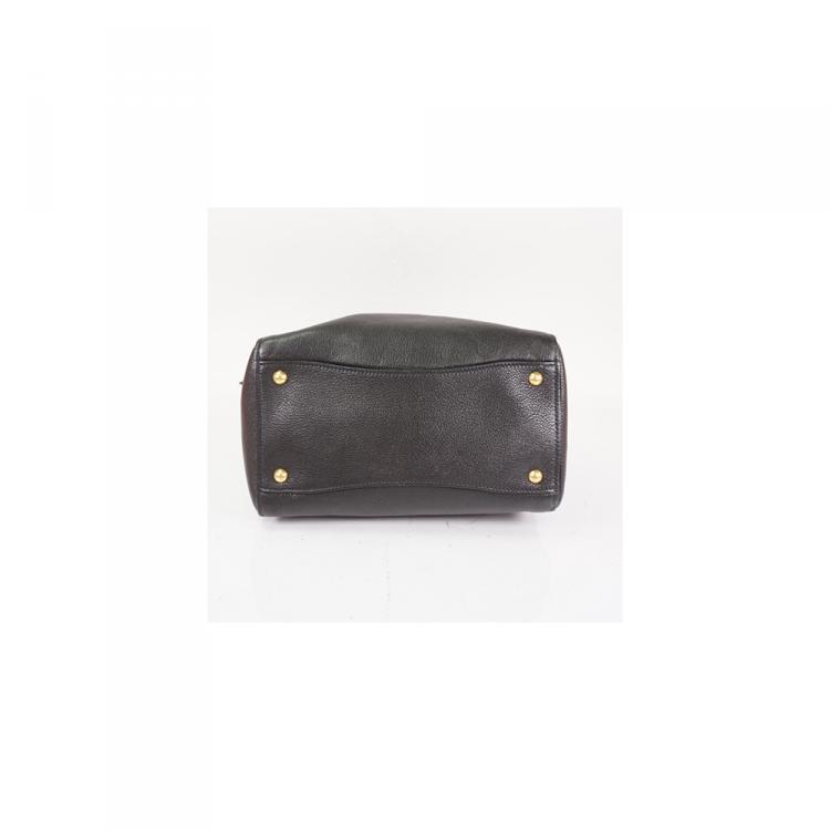 Pre Owned Miu Miu Black Leather Two Way Satchel
