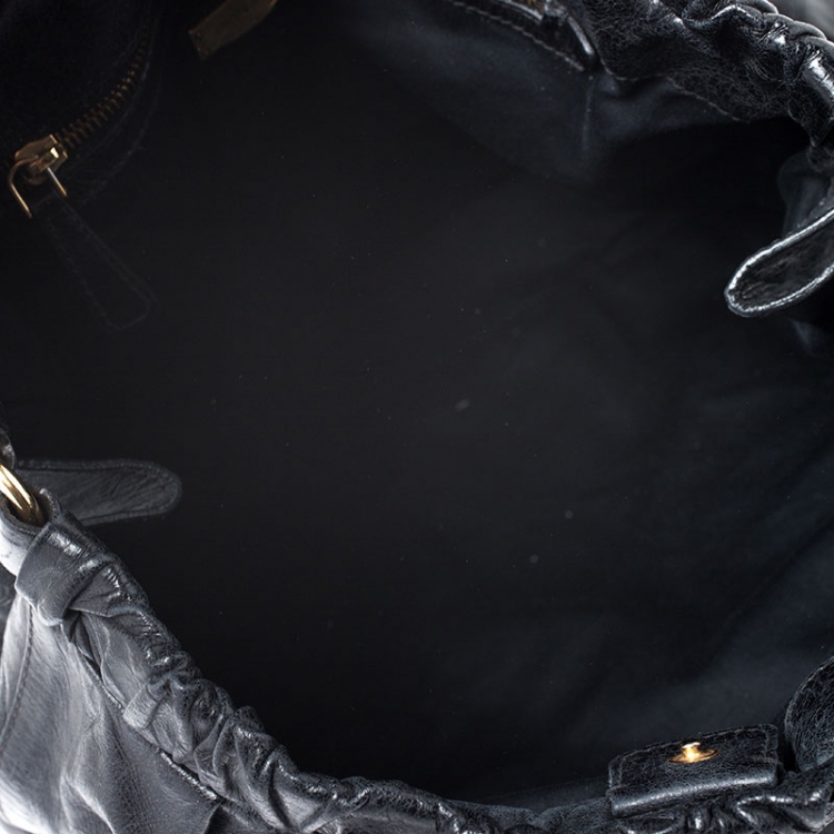 Pre Owned Miu Miu Black Lux Leather Vitello Satchel