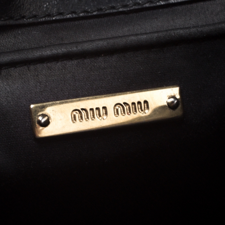 Pre Owned Miu Miu Black Leather Chain Shoulder Bag