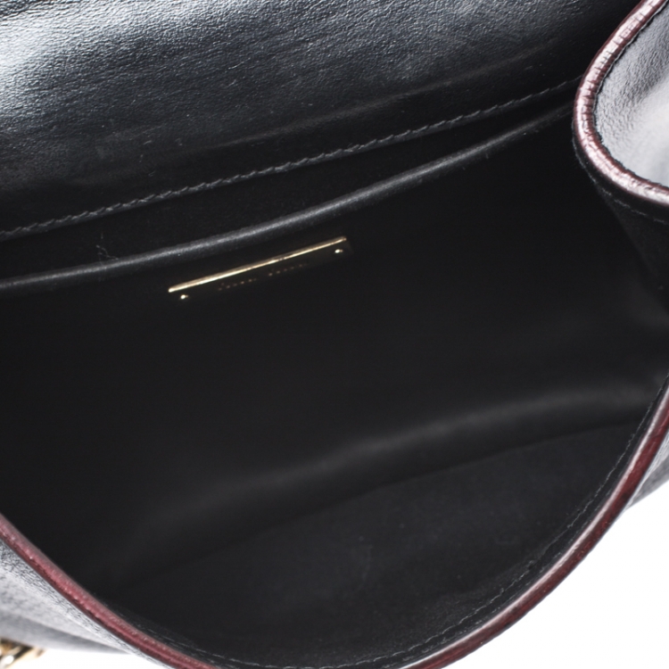 Pre Owned Miu Miu Black Leather Chain Shoulder Bag