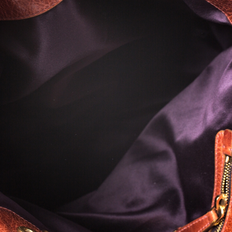 Pre Owned Miu Miu Copper Vitello Lux Leather Hobo