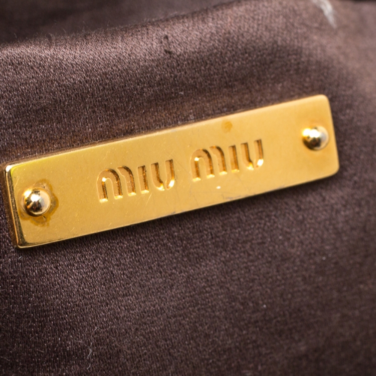 Pre Owned Miu Miu Grey Matelasse Leather Shoulder Bag