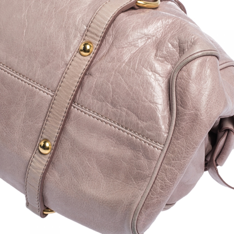 مملوكة مسبقًا Miu Miu Pale Pink Vitello Leather Bow Satchel