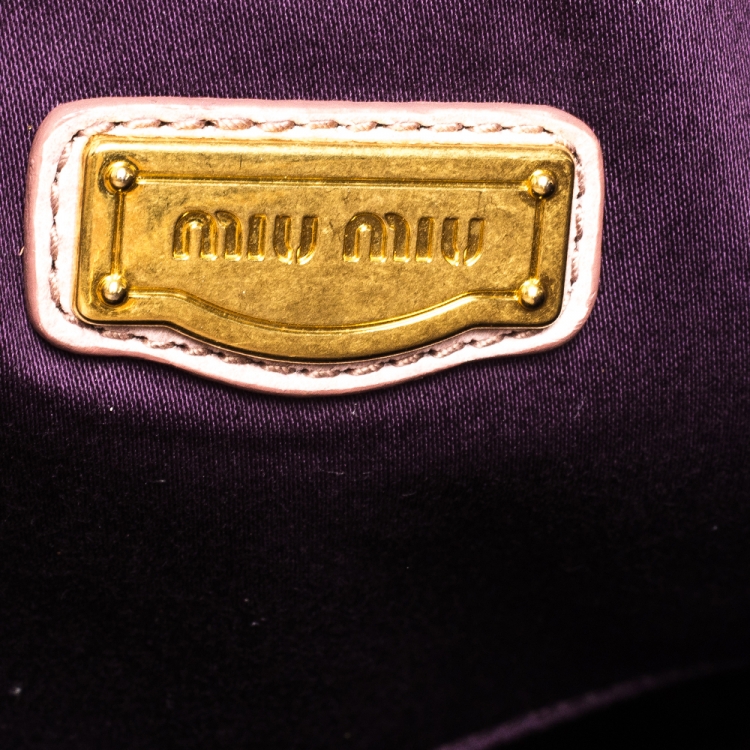 مملوكة مسبقًا Miu Miu Pale Pink Vitello Leather Bow Satchel