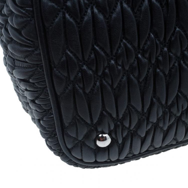 Pre Owned Miu Miu Black Cloquet Nappa Leather Bag
