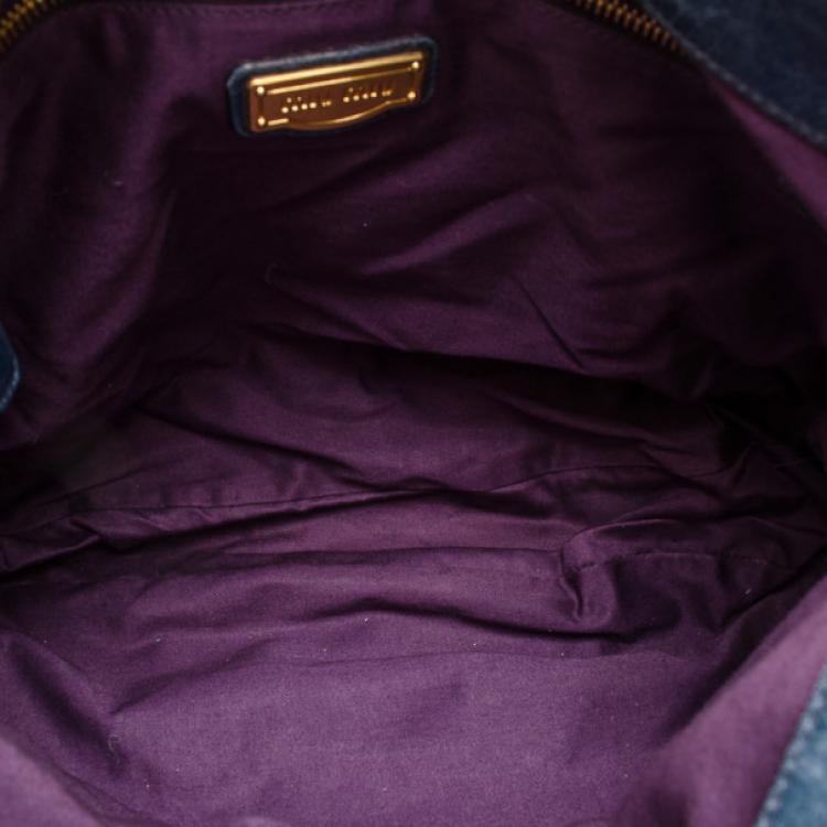Pre Owned Miu Miu Blue Leather Coffer Bag  