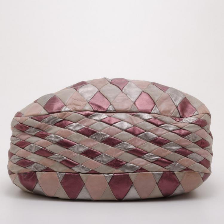 Pre Owned Miu Miu Quilted Leather Harlequin Hobo