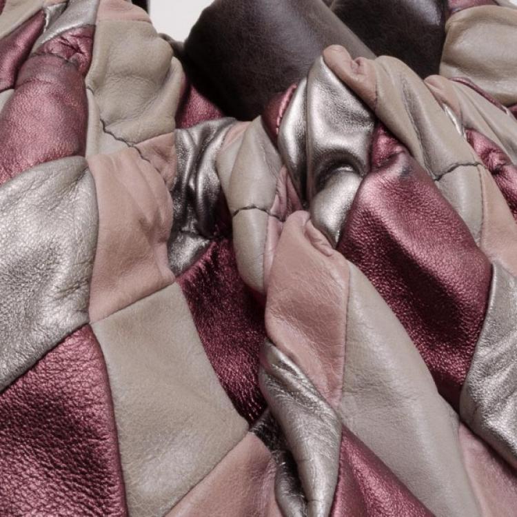 Pre Owned Miu Miu Quilted Leather Harlequin Hobo