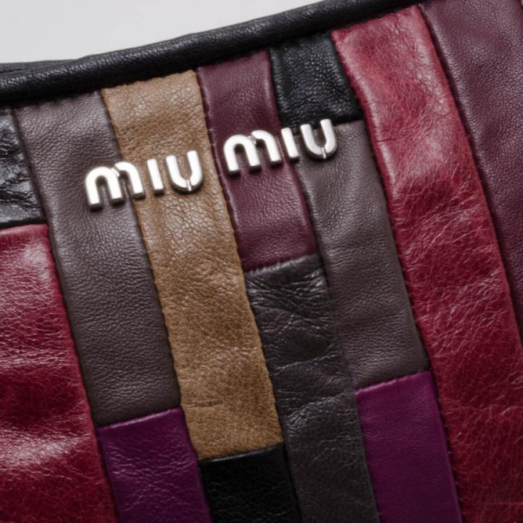 Pre Owned Miu Miu Patch Nappa Leather Satchel