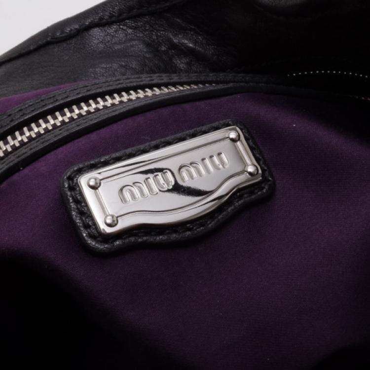 Pre Owned Miu Miu Patch Nappa Leather Satchel