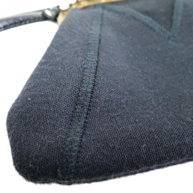 Pre Owned Miu Miu Grey Jersey Clasp Clutch