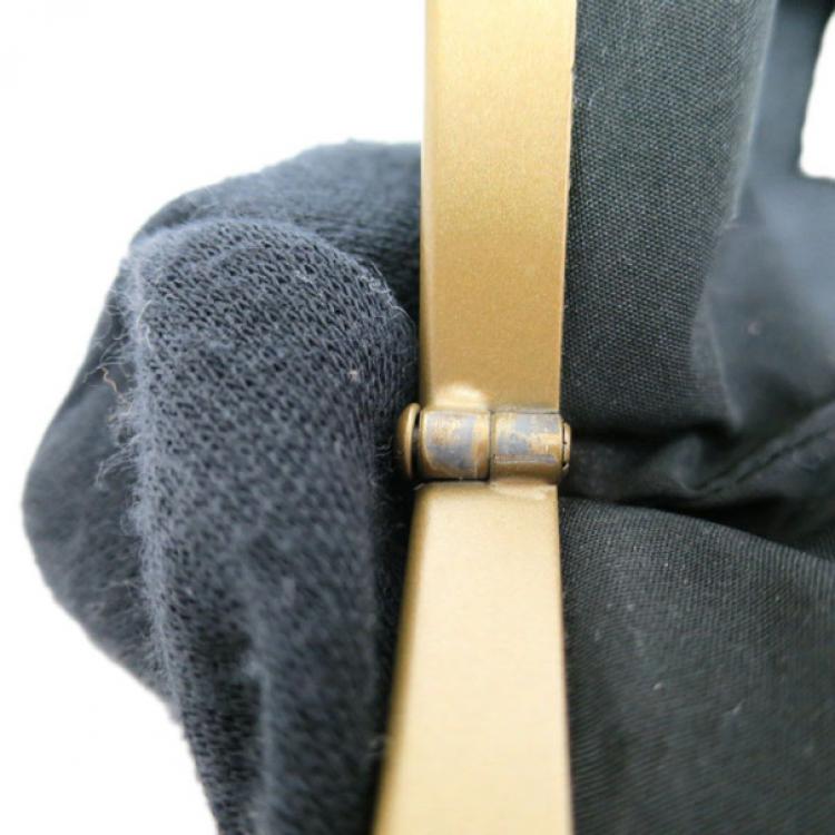 Pre Owned Miu Miu Grey Jersey Clasp Clutch
