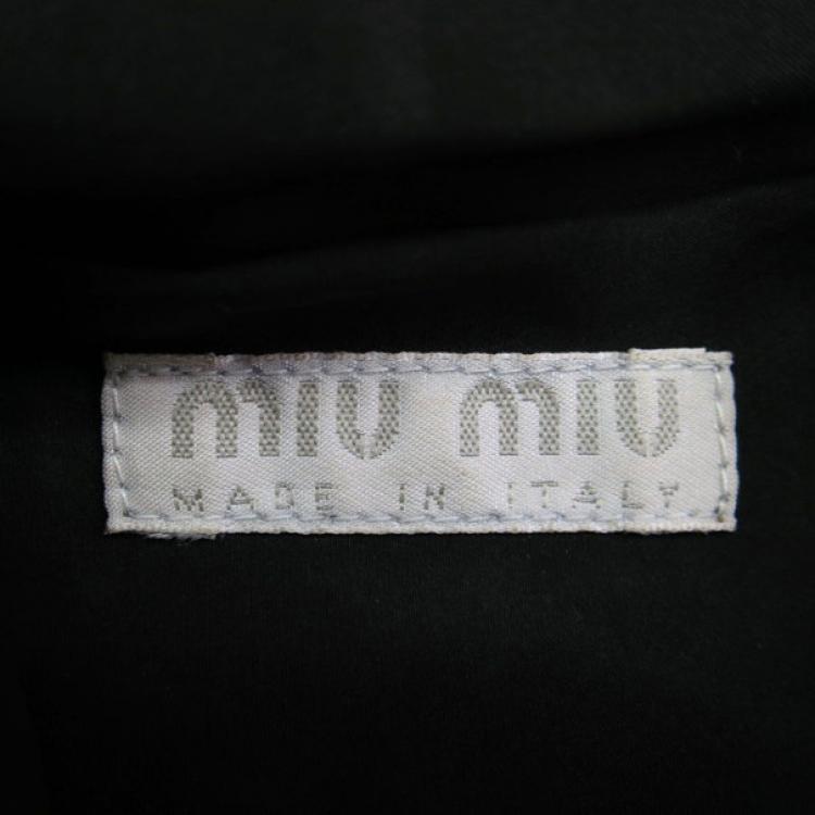 Pre Owned Miu Miu Grey Jersey Clasp Clutch