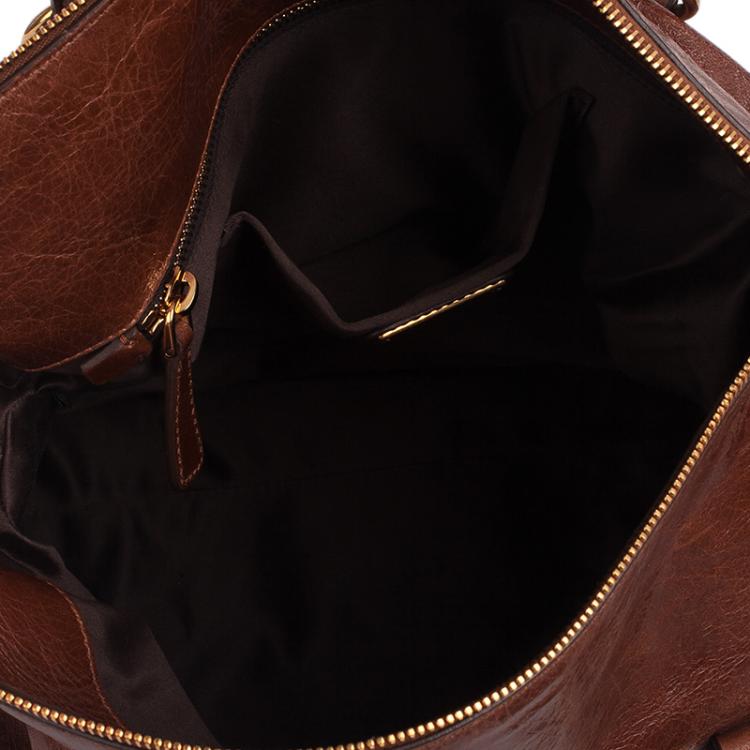 Pre Owned Miu Miu Dark Brown Vitello Lux Leather Bow Top Handle Bag