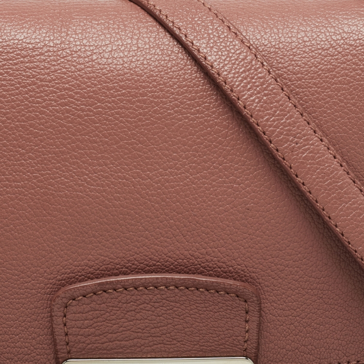 Pre Owned Miu Miu Pink Leather Madras Top Handle Bag