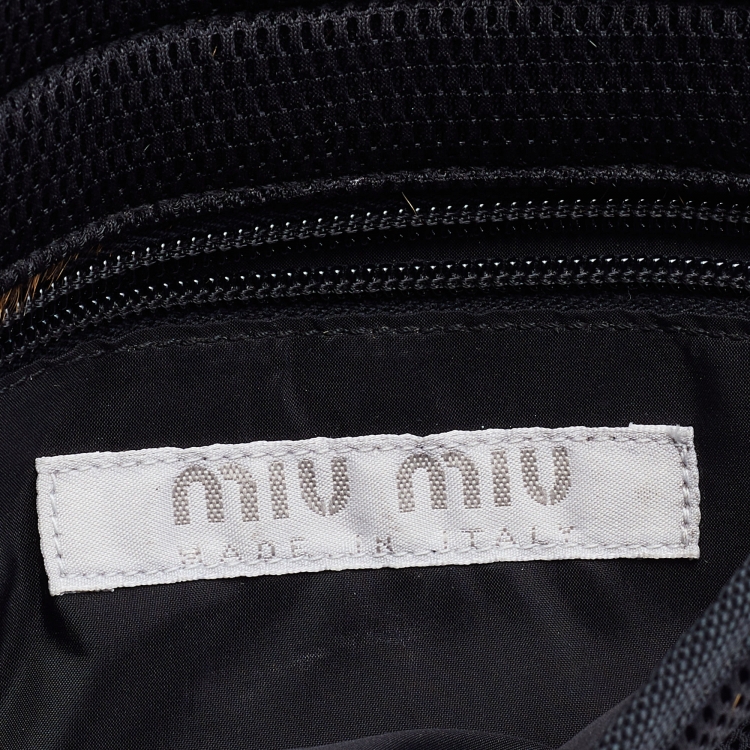 Pre Owned Miu Miu Brown/Black Calfhair Belt Bag