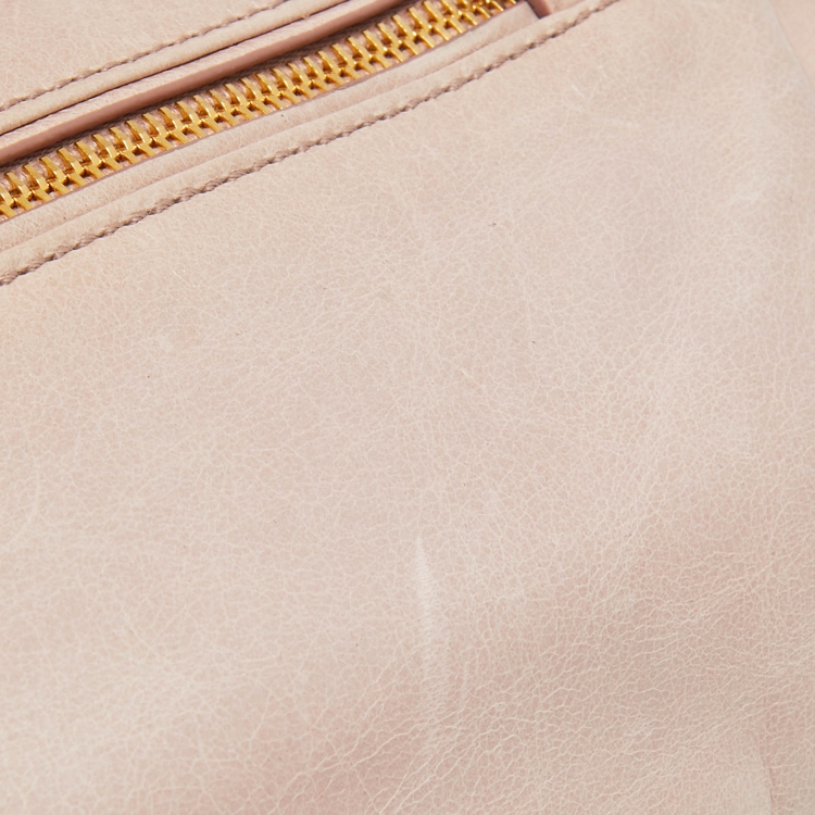 Pre Owned Miu Miu Light Pink Vitello Shine Leather Bauletto Satchel