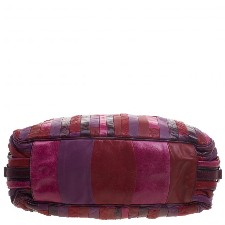 Pre Owned Miu Miu Multicolor Patchwork Leather Satchel