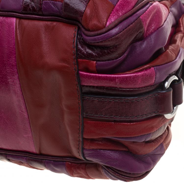 Pre Owned Miu Miu Multicolor Patchwork Leather Satchel