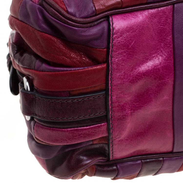 Pre Owned Miu Miu Multicolor Patchwork Leather Satchel