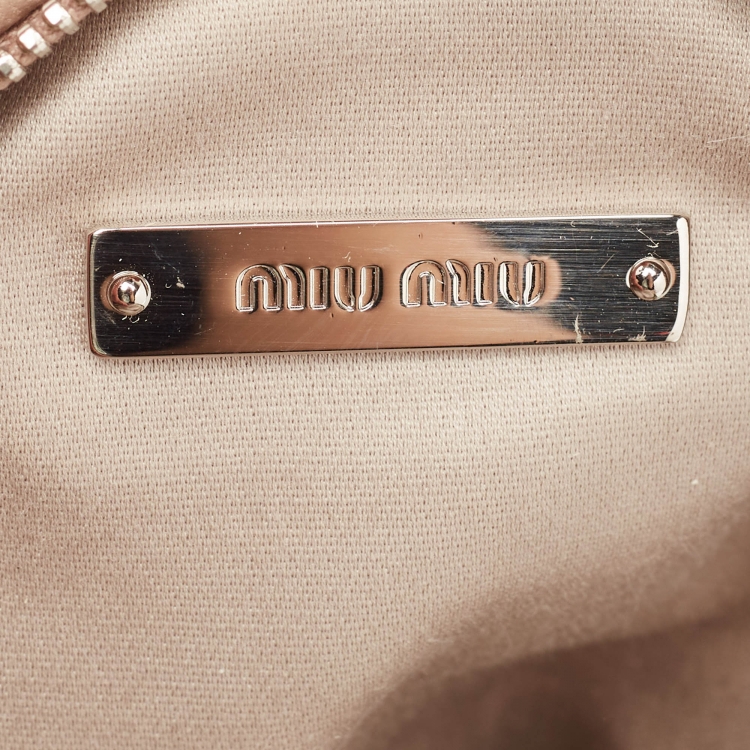 Pre Owned Miu Miu Old Rose Matelassé Leather Mini Backpack