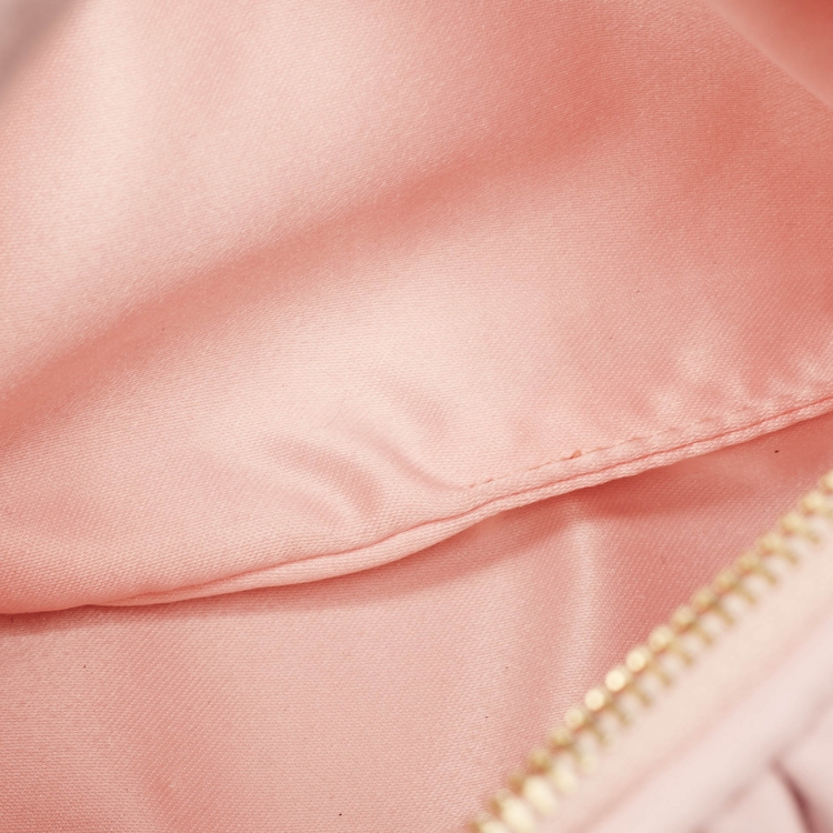 Pre Owned Miu Miu Pink Matelassé Leather Mini Wander Hobo