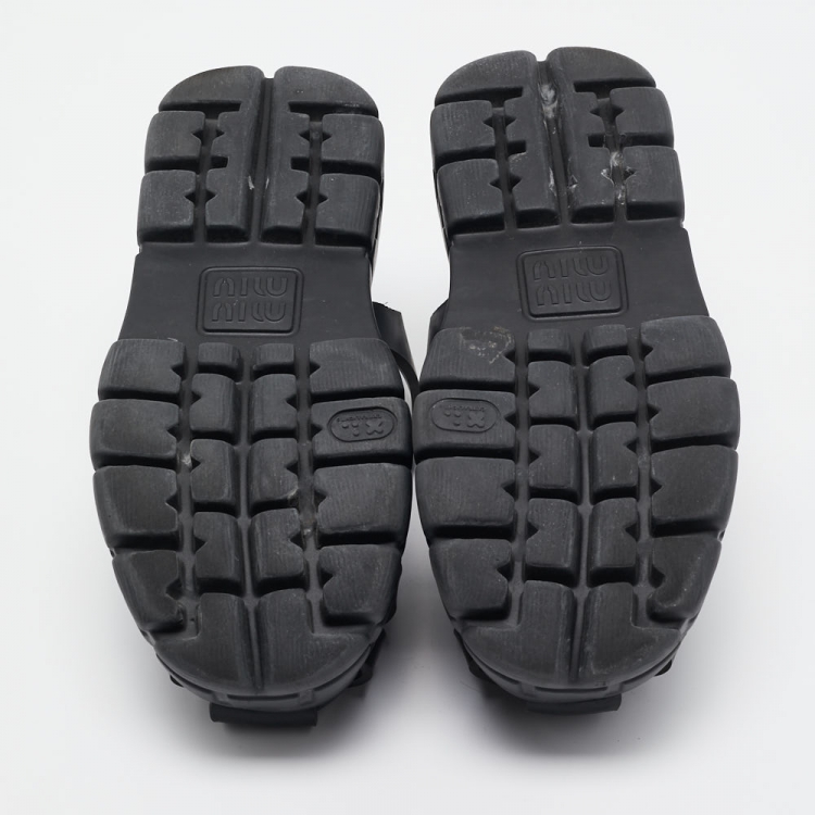 Pre Owned Miu Miu Black Rubber Eva Platform Sandals Size 37