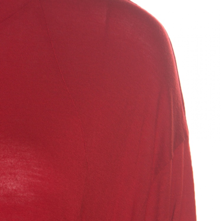 Pre Owned MM6 Maison Margiela Crimson Red Modal Jersey Oversized Dress XS
