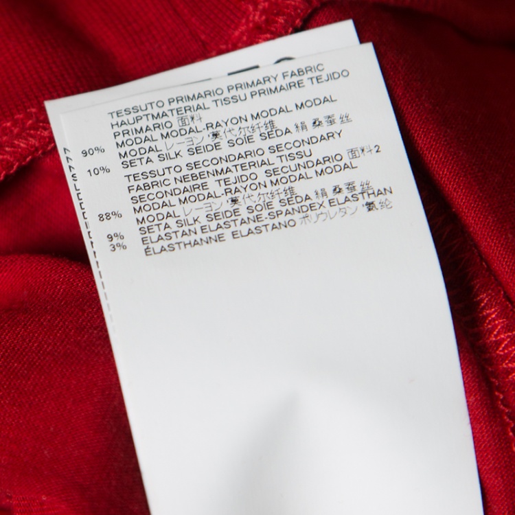 Pre Owned MM6 Maison Margiela Crimson Red Modal Jersey Oversized Dress XS