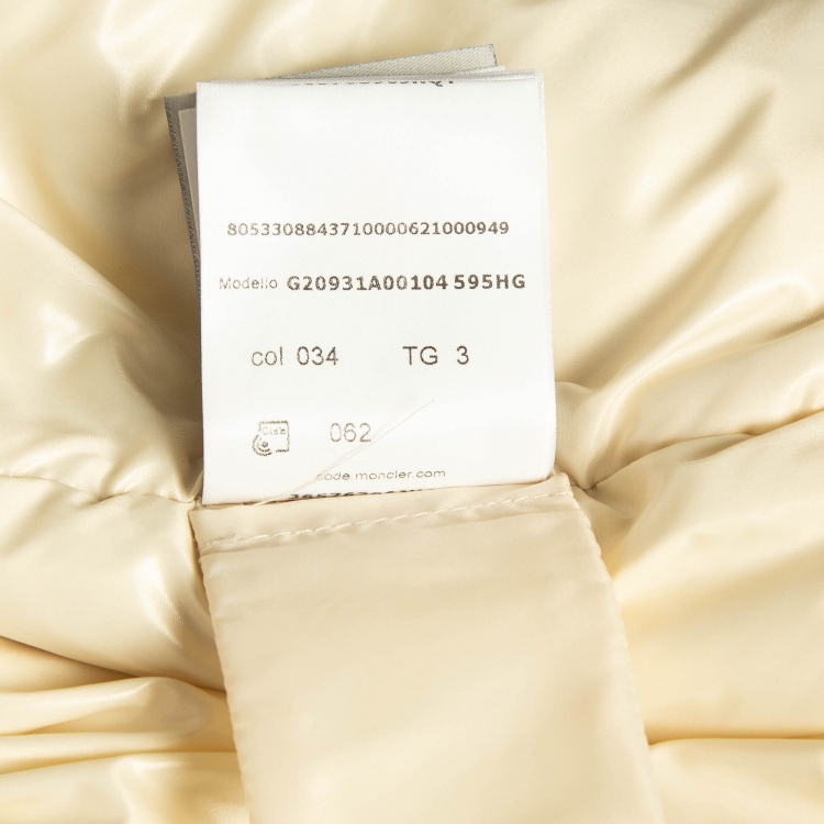 Pre Owned Moncler Cream Corduroy Daos Quilted Jacket L