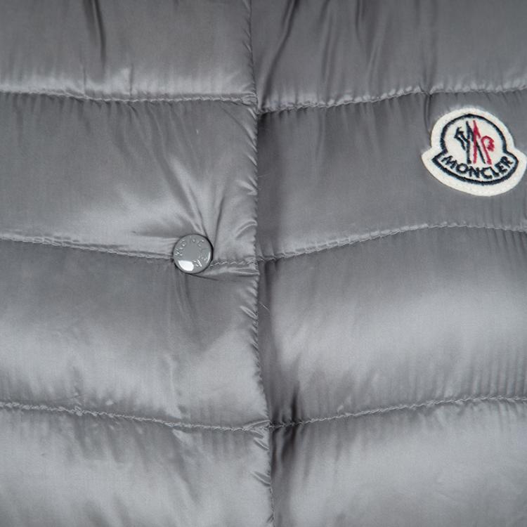 Pre Owned Moncler Grey Puffer Down Liane Gilet S