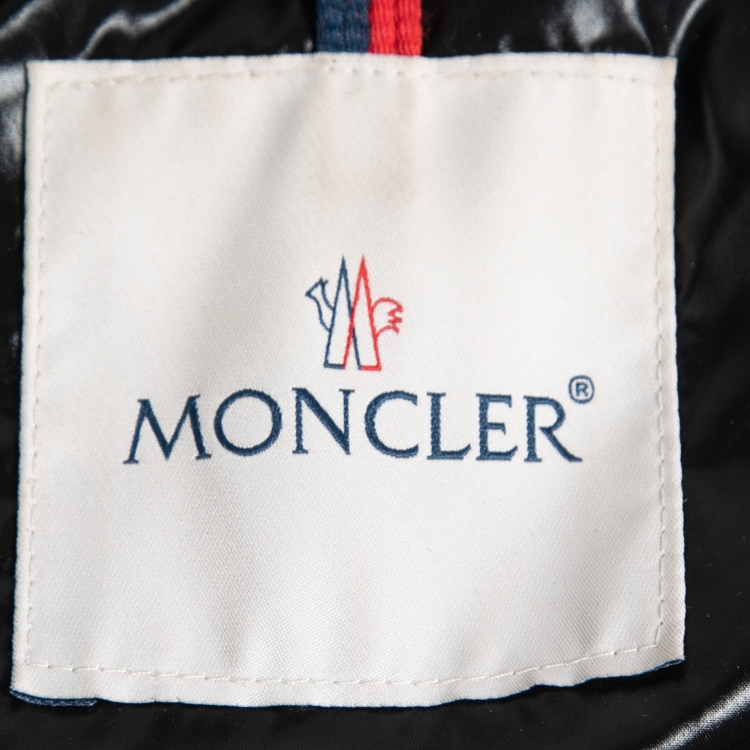 Pre Owned Moncler Black Synthetic Down Maglia Hooded Puffer Jacket XS
