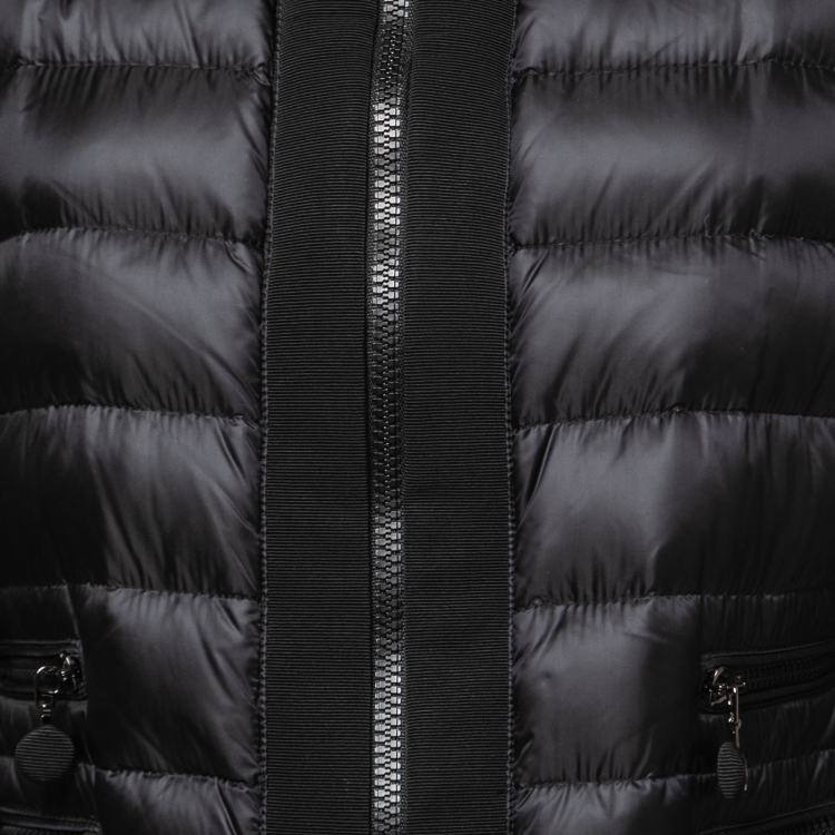 Pre Owned Moncler Black Synthetic Quilted Down Jacket M
