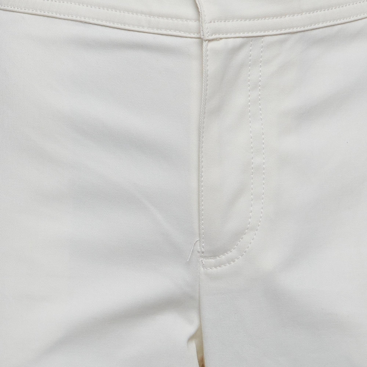 مملوكة مسبقًا Moncler White Contrast Hem Trim Cotton Wide Leg Trousers M