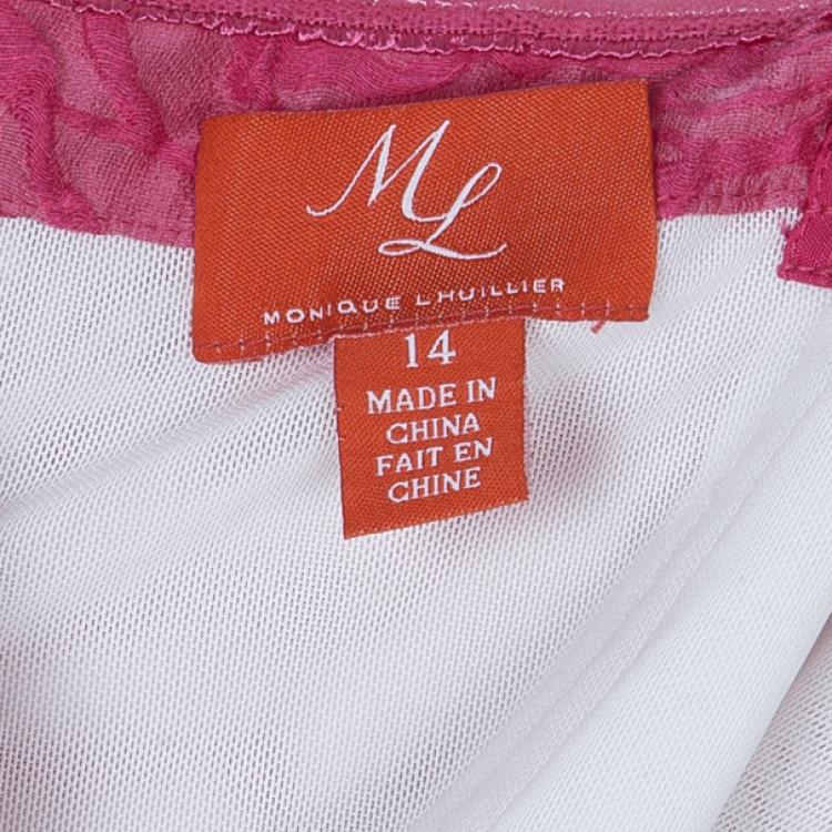 Pre Owned ML Monique Lhuillier Strapless Gown XL