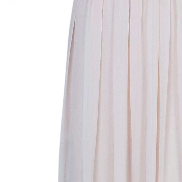 Pre Owned Monique Lhuillier Blush Sweetheart Chiffon Gown XL