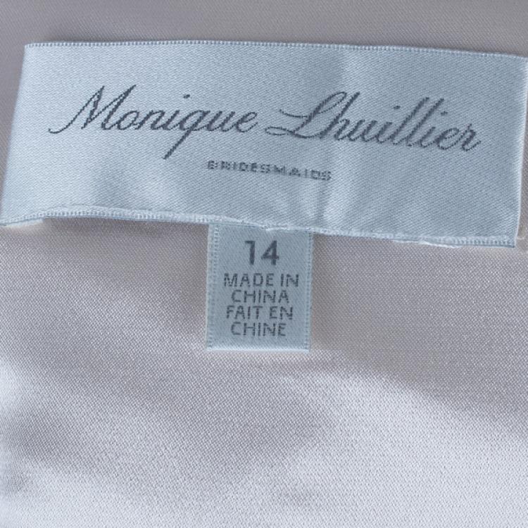 Pre Owned Monique Lhuillier Blush Sweetheart Chiffon Gown XL