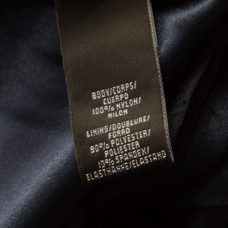Pre Owned Monique Lhuillier Bridesmaids Navy Blue Draped Tulle One Shoulder Gown M